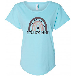 Teacher Love Inspire Boho Rainbow Teacher Appreciation  T-Shirt