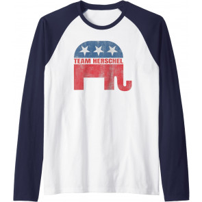 TEAM HERSCHEL For Senate '22 Elephant Distressed Patriotic T-Shirt