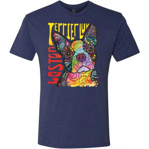 Terrier LUV - Boston Dean Russo Dog Modern Art - Tri-Blend T-Shirt