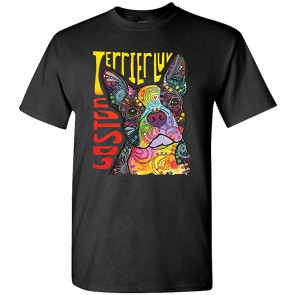 Terrier LUV - Boston Dean Russo Dog Modern Art - T-Shirt