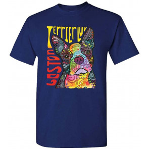 Terrier LUV - Boston Dean Russo Dog Modern Art - T-Shirt