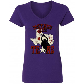 Texas Chainsaw Horror Halloween Womens Vneck T-Shirt