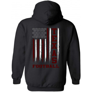 Texas Team Colors Maroon And White Football Flag T-Shirt