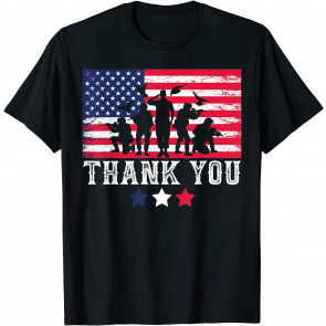 Thank You U.S Flag Patriotic American Military Army T-Shirt