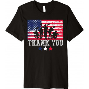 Thank You U.S Flag Patriotic American Military Army T-Shirt