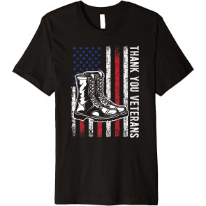 Thank You Veterans Combat Boots American Patriotic Day T-Shirt