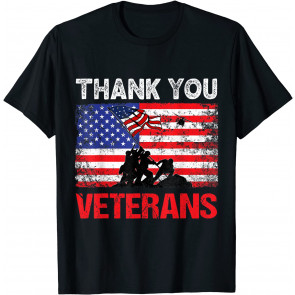 Thank You Veterans Service Patriot Veteran Day American Flag T-Shirt