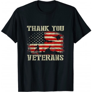 Thank You Veterans, Veterans Day American Flag Patriotic T-Shirt