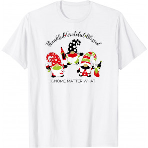 Thankful Grateful Blessed Christmas Holiday Drinking Gnomes T-Shirt