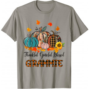 Thankful Grateful Blessed Grammie Pumpkins Thanksgiving T-Shirt