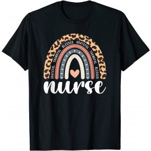 Thankful Grateful Blessed Nurse Thanksgiving Rainbow RN NICU T-Shirt
