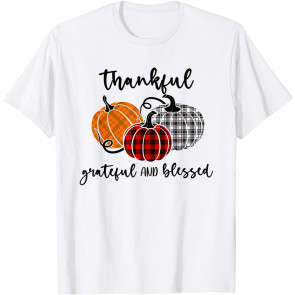 Thankful Grateful Blessed Plaid  T-Shirt