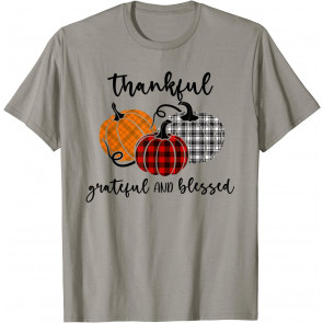 Thankful Grateful Blessed Plaid  T-Shirt