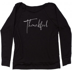 Thankful Off Shoulder Sweat T-Shirt