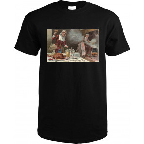 Thanksgiving Day, Pilgrim Dinner Scene (Premium T-Shirt