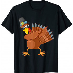 Thanksgiving Pilgrim Boys Girls Costume Cool Turkey Dabbing T-Shirt