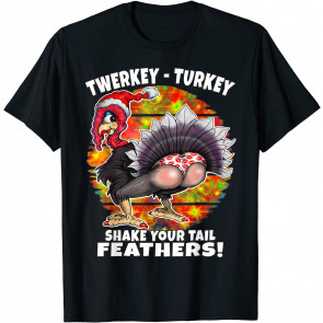 Thanksgiving Twerking Turkey Humor T-Shirt