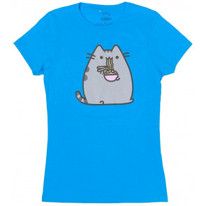 The Cat Eating Noodles Juniors T-Shirt