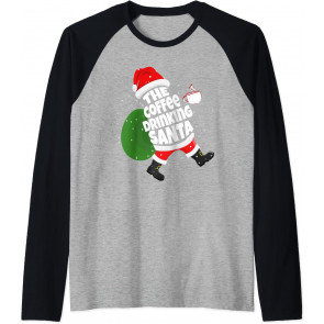 The Coffee Drinking Santa Christmas Coffee Santa Claus T-Shirt