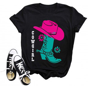 The Cowgirl Way Print Women Vintage T-Shirt