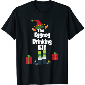 The Eggnog Drinking Elf Family Group Christmas T-Shirt