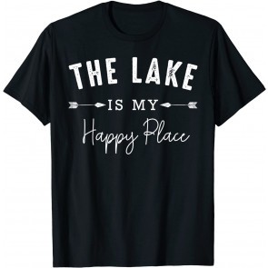 The Lake Is My Happy Place Camping Fishing Boating Nature T-Shirt