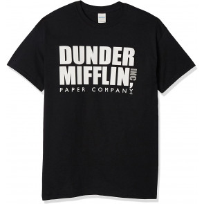 The Office Tv Series Dunder Mifflin Logo-Black T-Shirt