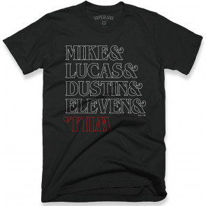 The Party Mens Mike Dustin Eleven And Will Names Upside Down T-Shirt