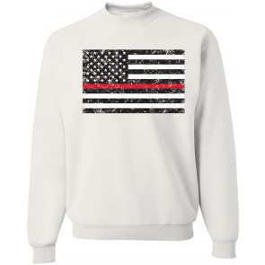 Thin Red Line USA Flag First Responders Military Troops T-Shirt