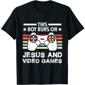 This Boy Runs On Jesus And Video Games Jesus T-Shirt