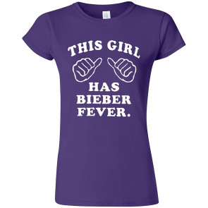 This Girl Has Bieber Fever Junior Purple T-Shirt