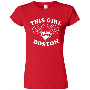 This Girl Loves Boston Red T-Shirt