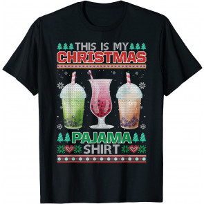 This Is My Christmas Pajama Bubble Tea T-Shirt
