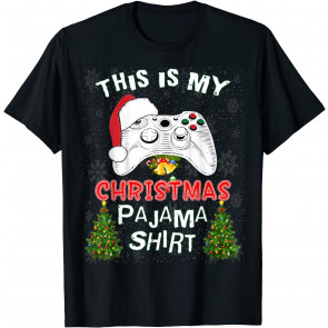 This Is My Christmas Pajama Gamer Santa Hat Video Game T-Shirt