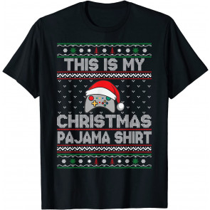 This Is My Christmas Pajama Santa Hat Controller Video Game T-Shirt