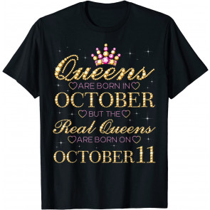 This Queen Was Born On October 11 Living My Blessed Life T-Shirt