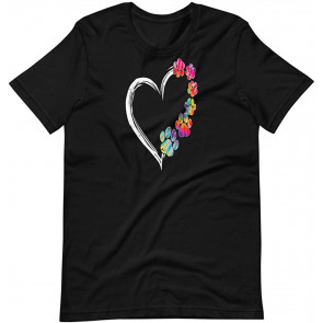 Tie Dye Dog Paws Heart Costume Cute Dog Lover Gift For Men Women 200414 S Black T T-Shirt