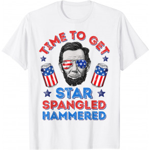 Time To Get Star Spangled Hammered 4th Of July Men Lincoln T-Shirt