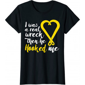 Tow Truck Wife Gift Design Hooked By A Tow Truck Driver T-Shirt
