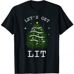 Tree Drinking Gift Let's Get Lit T-Shirt