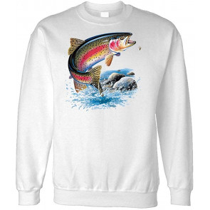 Trout Fishing - Rainbow Trout - Fleece Sweat T-Shirt