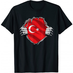 Turkish Heritage Patriotic Turkey Roots Flag Middle East T-Shirt