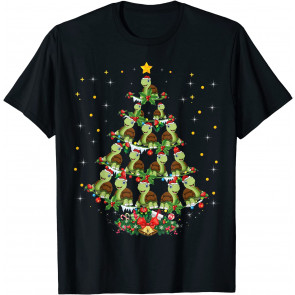 Turtle Reptiles Animal Lover Xmas Gift Turtle Christmas Tree T-Shirt