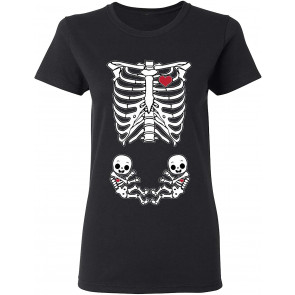 Twins Baby Skeleton Ladies (not Maternity) DT T-Shirt