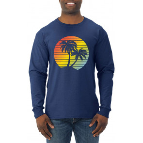 Two Coconut Palm Trees Beach Sunset T-Shirt