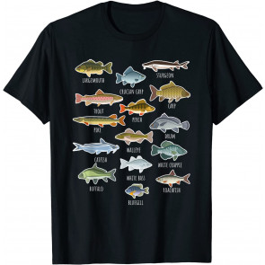Types Of Freshwater Fish Species Fishing T-Shirt