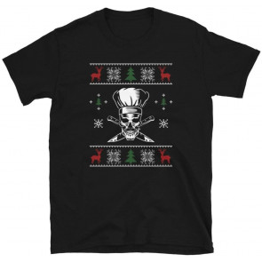 Ugly Christmas Chef Freaky Skull Chef Christmas T-Shirt