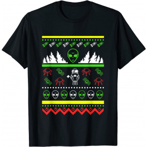 Ugly Christmas Nerd Geek Alien Alien Alien UFO T-Shirt