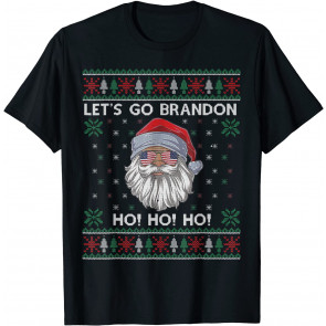 Ugly Christmas  Let's Go Santa Brandon American Flag T-Shirt