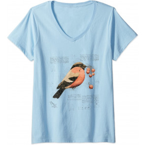 Unique Robin With Rosehip - Naturecore Aesthetic Cute Bird T-Shirt